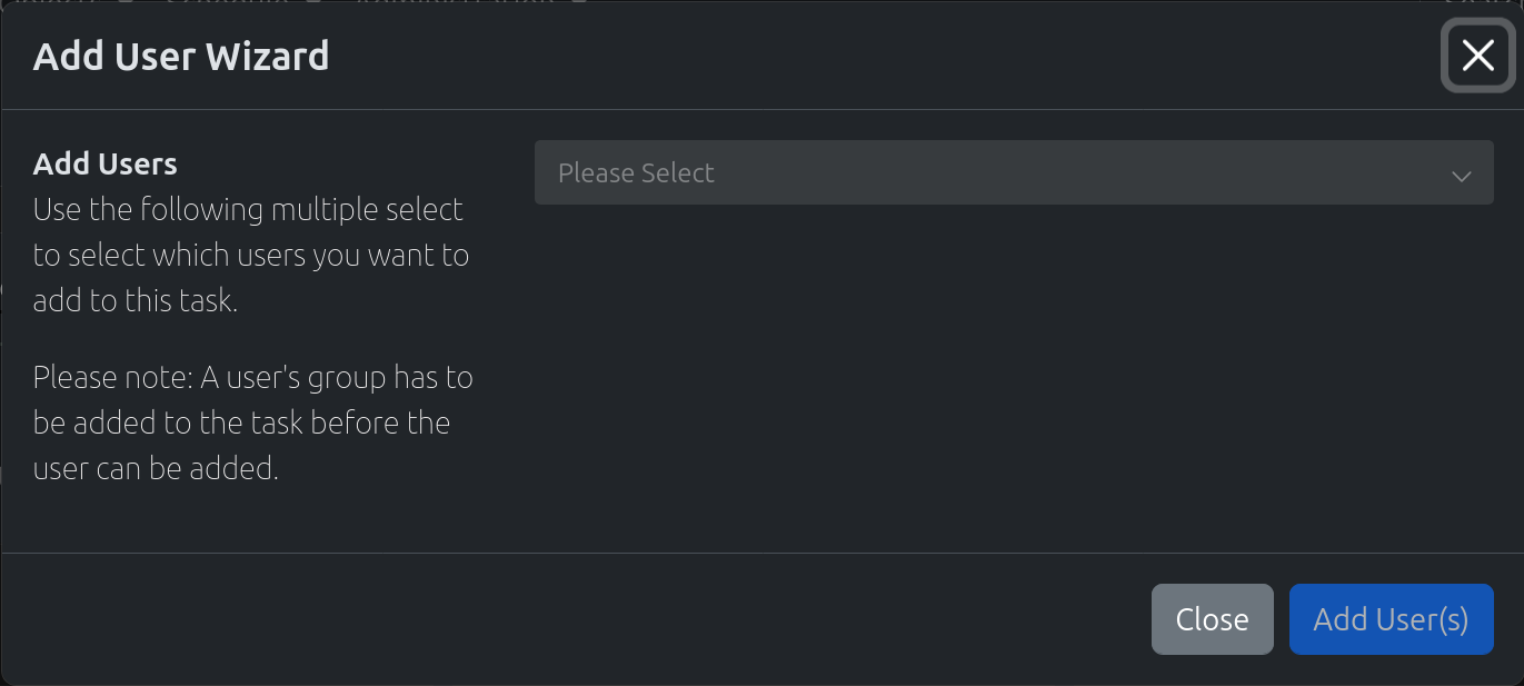 Screenshot of the "Add User Wizard"